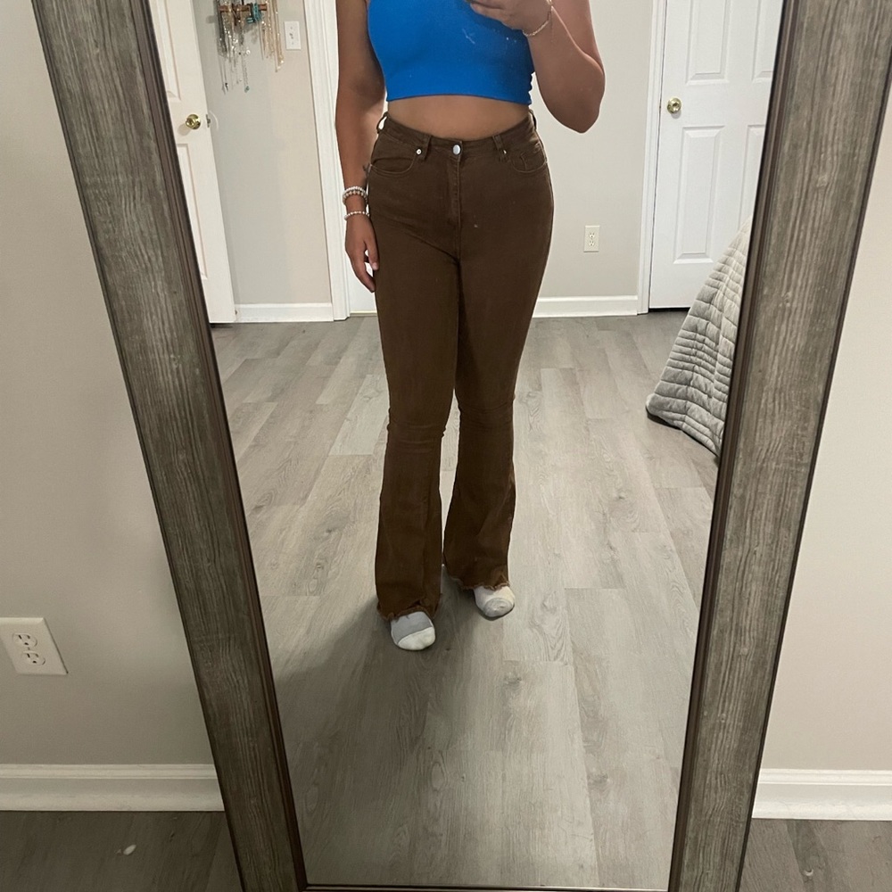 Brown flared jeans